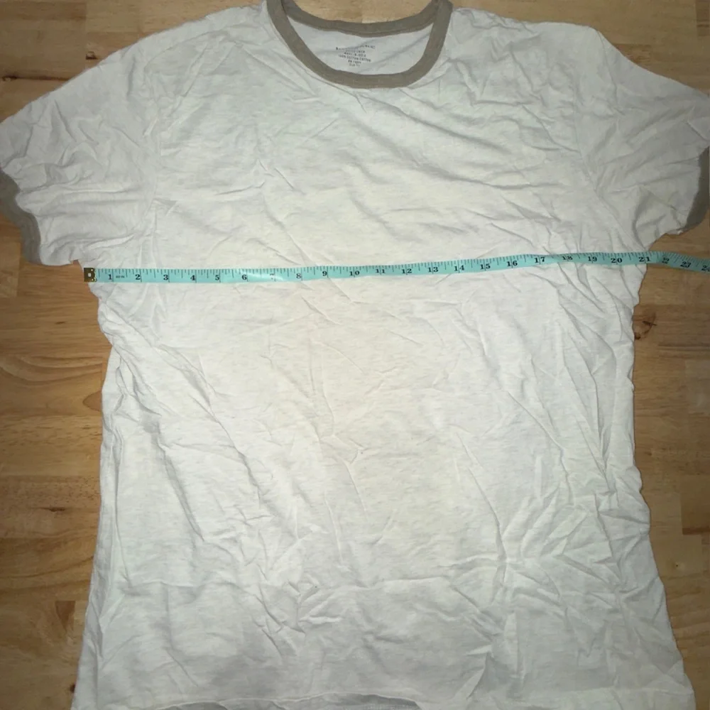 Banana Republic Beige Ringer Tee with Brown Accents